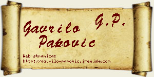 Gavrilo Papović vizit kartica